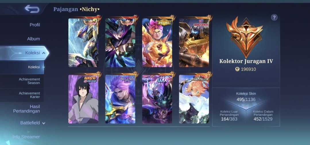 Akun Mobile Legends Kolektor Juragan IV